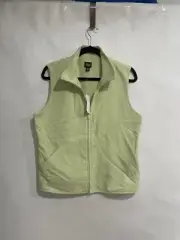 Eillen Fisher Light Green Women’s Vest Flesce Lining Two Way Full Zip Size S