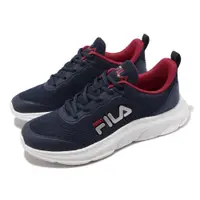 在飛比找PChome24h購物優惠-Fila 慢跑鞋 Skyway 男鞋 藍 紅 基本款 緩衝 