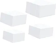 STARTIST 4Pcs Acrylic Cube Display Box Riser Nesting Riser Stands,Food Display Stand,Buffet Riser for Jewelry Cosmetics Action Figures, White M