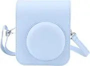 Instant Mini 12 Camera Protective Case for Fujifilm Mini 12 Camera, PU Leather Bag Cover with Adjustable and Removable Shoulder Strap (Hydrangea Blue)