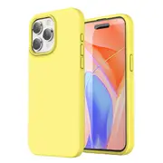 ZUSLAB for Apple iPhone 15 Pro Case Liquid Silicone Anti-Scratch Gel Rubber Shockproof Protective Cover with Soft Microfiber Lining (2023) - Yellow