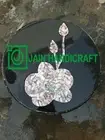 18" antique black marble Table Top Inlay Pietra Dura coffee side corner decor l1