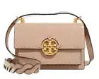 NWT TORY BURCH $658 DEVON SAND MILLER SPAZZOLATO PICK STITCH FLAP SHOULDER BAG