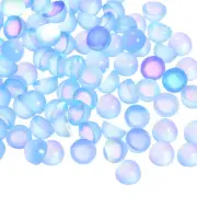 100pcs Cat Eye Resin Beads, 5mm Flatback Round Dome Beads Navy Blue