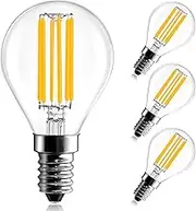 BRIMAX E14 Dimmable LED Bulb 6W 50W Equivalent AC220-240V 2700K Soft White G45 Golf Ball Bulbs, Small Edison Screw Bulb Clear Glass LED Filament Bulb for Ceiling Fan, Pendant Light, 4Pack