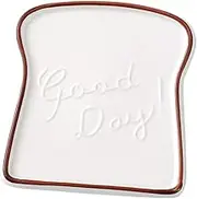 Mikinona Ceramic Loaf Pan Toast Plate Porcelain Bread Salad Dessert Plate Microwave Dishwasher Safe for Kitchen Party Restaurant