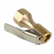 2Pcs Tire Inflatable Straight Brass Open Flow Air Chuck Lock-On Clip 1/4" NPT