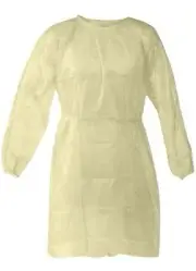 100 Pack Disposable Isolation Gowns PPE Lab Dental Coat Medical Yellow