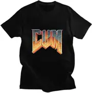 Doom Cum Tshirts Mens Fashion Short Sleeve Casual Oversized T-shirt Tops Vintage Graphic Tee Shirt Men Cotton T-shirts Black -adult, 3xl XL