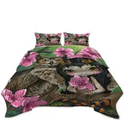 Owl Fairy Owlyn in the Springtime Cherry Blossom Coverlet