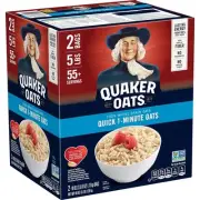 Quaker Quick 1-Minute Oatmeal, Non GMO Project Verified, 40 Ounce (Pack of 2)