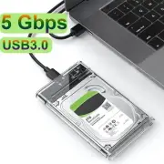 Transparent external hard disk enclosure for SATA HDD and SSD, USB 3.0, 2.5”