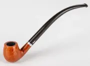 Briar Tobacco Smoking Pipe Churchwarden Smooth Apple, Gold
