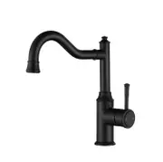 Modernnational Montpellier Shepherd's Matt Black Solid Brass Crook Kitchen Mixer