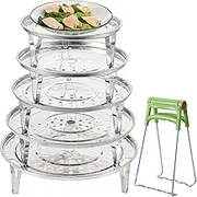 5 Sizes Steaming Racks, Stainless Steel Steamer Rack, Round Canning Rack Large Cooling Rack with Detachable Legs for Baking Cooking, Steaming