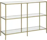 3-Tier Tempered Glass Sofa Table Modern Storage Shelf
