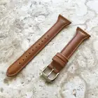 Brown Color Slim Elegant Soft Leather Band Strap for Fitbit Versa 2 and Versa
