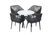 Livsip 5PCS Outdoor Dining Setting Marble-style Table