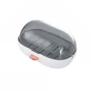 Sleek Soap Holder with Lid and Drain Pipe for Bathroom and Kitchen Use