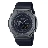 在飛比找momo購物網優惠-【CASIO 卡西歐】G-SHOCK 百搭酷黑時尚 金屬錶殼