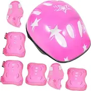 Safety Kit for Boys and Girls Skating Helmet Elbow Pads Knee Pads Hand Protectors Green