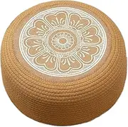 Woven Cushion - Tatami Seat Cushion | Knitted Straw Seat Pad | Patio Ottomans and Footstools | Outdoor Ottoman Pouf | Pillow Tatami Meditation | Floor Pillows for Deck Porch Exterior Poolside Garden