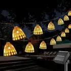 Outdoor Solar String Lights 20LED Golden Bells Solar Lantern String Lights
