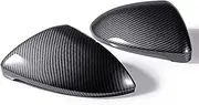 Astra Depot Pair Carbon Fiber Side Door Mirror Cover Cap Compatible with 13-17 18 19 2020 VW Golf 7 MK7 R GTI GTD Hatchback/Estate