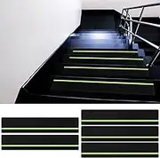 Anti Slip Tape Anti Slip Stair Strips Wear-Resistant Anti Slip Stair Tread Glow in The Dark Anti Slip Tape Environmental Anti Slip Stair Strips for Stairs Step (5Pcs)