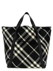 [Burberry] Burberry-Shopping Burberry Check Tote Bianco/Nero-Uomo OS White/Black