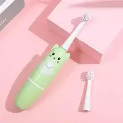 Kids Electric Toothbrushes with Replacement Brush Head Waterproof Battery Powered Portable Electronic Toothbrush Dental Care Cleaning for Boys Girls /600 (Color : 2#green)