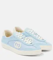 [Gucci] Gucci Interlocking G suede low-top sneakers AU 9 white