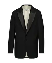 Maison Margiela Striped-Effect Oversize Tuxedo Blazer IT40,IT46 Black