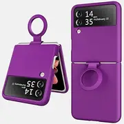 [Meifei] for Samsung z3 flip case,case for Galaxy z flip 3 case Silicone Dual Layer Hard Pc Soft Silicone Rubber Slim Fit Protective Phone Case for Z Flip 3 5G, Purple