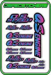 O.S ENGINES RC STICKER SHEET REMOTE CONTROL PLANE CAR OS SPEED TUNED P/FAD BLACK