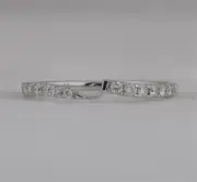 14k White Gold Round Diamond 2-stone Wedding Band 1/4 Ctw (Certified)
