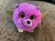 TY Puffies Beanie Balls Purple Plush Hastie the Bat, NWT
