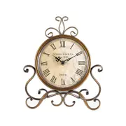 Salesbay 24cm Vintage Style Round Clock Table Bedside Desk Silent French Country Decor
