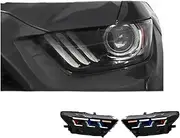Car Lights Compatible With Ford Mustang RGB 2015-2017 Headlight LED Projetor Head Lamp Daytime Running Light Automotive Accessories(RGB)