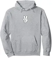 [Disney] Mickey And Friends Peace Sign Iconic Mickey Glove Big Logo Pullover Hoodie