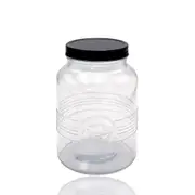 bulk 24 Glass Jar w Black Metal Lid 1000ml Canister 11x15cm