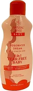 Dr. Natural 4-in-1 Tear-Free Baby - Head-to-Toe Baby Soap and Shampoo - Bubble Bath for Kids - Moisturizing Body Wash - Rosewater Dream - 200 ml
