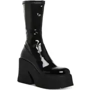 Steve Madden Womens Arrow Black Mid-Calf Boots Shoes 9 Medium (B,M) BHFO 0075