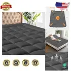 Quilted Mattress Protector with Soft Polyester Filling - Cooling Dark Grey Pad