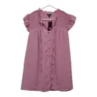 TORRID - Women's Plus Size 1 1X - Smocked Ruffle Tunic CHIFFON Pink Mauve BLOUSE