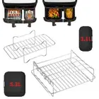 Air Fryer Liners+Air Fryer for Dual Airfryer 5.2L 3.1L Reusable Silicone Racks