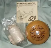 Vintage Tom Kuhn No Jive 3 in 1 Wood Yo-Yo. MINT W/xtra spool & Trick Book