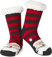 [American Trends] Christmas Slipper Socks Women Fuzzy Socks Gripper Non Slip Womens Warm Cozy Socks Athletic