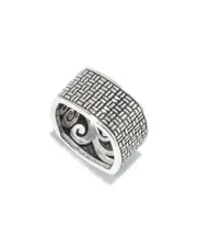 Samuel B. Silver Box Stitch Square Ring