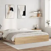 vidaXL Bed Frame with Drawers without Mattress Sonoma Oak 183x203 cm King